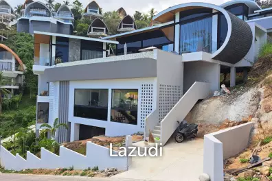 Modern 3-Bedroom Sea View Villa with Gym in Chaweng Noi