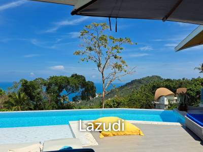 Modern 3-Bedroom Sea View Villa with Gym in Chaweng Noi