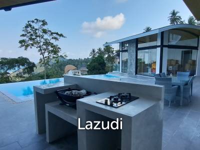Modern 3-Bedroom Sea View Villa with Gym in Chaweng Noi