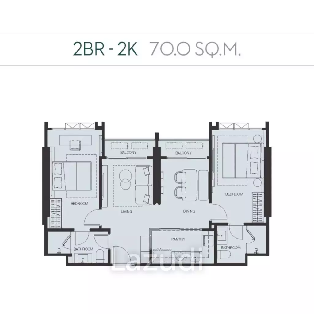 Rare Unit 70 Sqm 2 Bed 2 Bath Wan Vayla Na Chaophraya