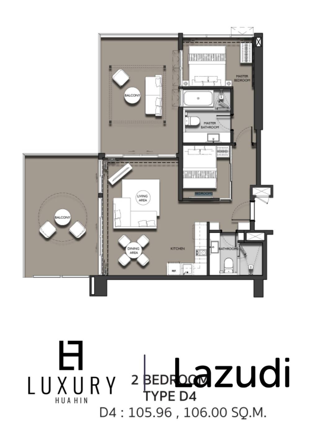 VEHHA Hua Hin: роскошный кондоминиум с 2 спальнями и захватывающим видом на море