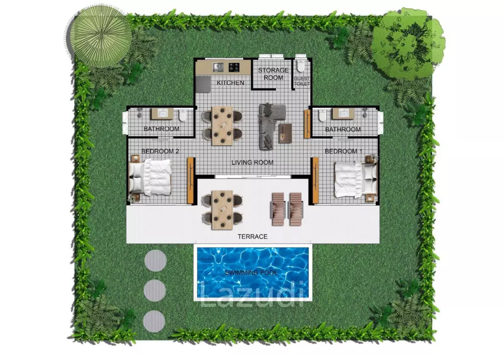 Balinese-Style 2-Bedroom Villa in Ko Phangan – 8 Mins to Beach