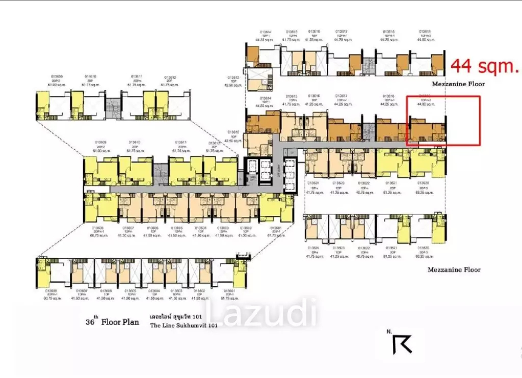 1 Bedroom  1 Bathroom 44 SQ.M The Line Sukhumvit 101