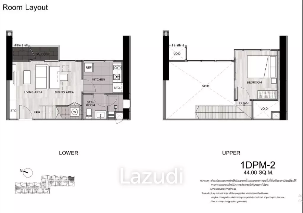 1 Bedroom  1 Bathroom 44 SQ.M The Line Sukhumvit 101