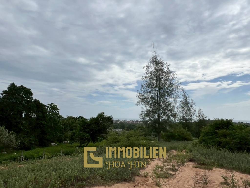 Khao Tao / Hua Hin: 2 Rai großes Grundstück in Hanglage mit Meerblick