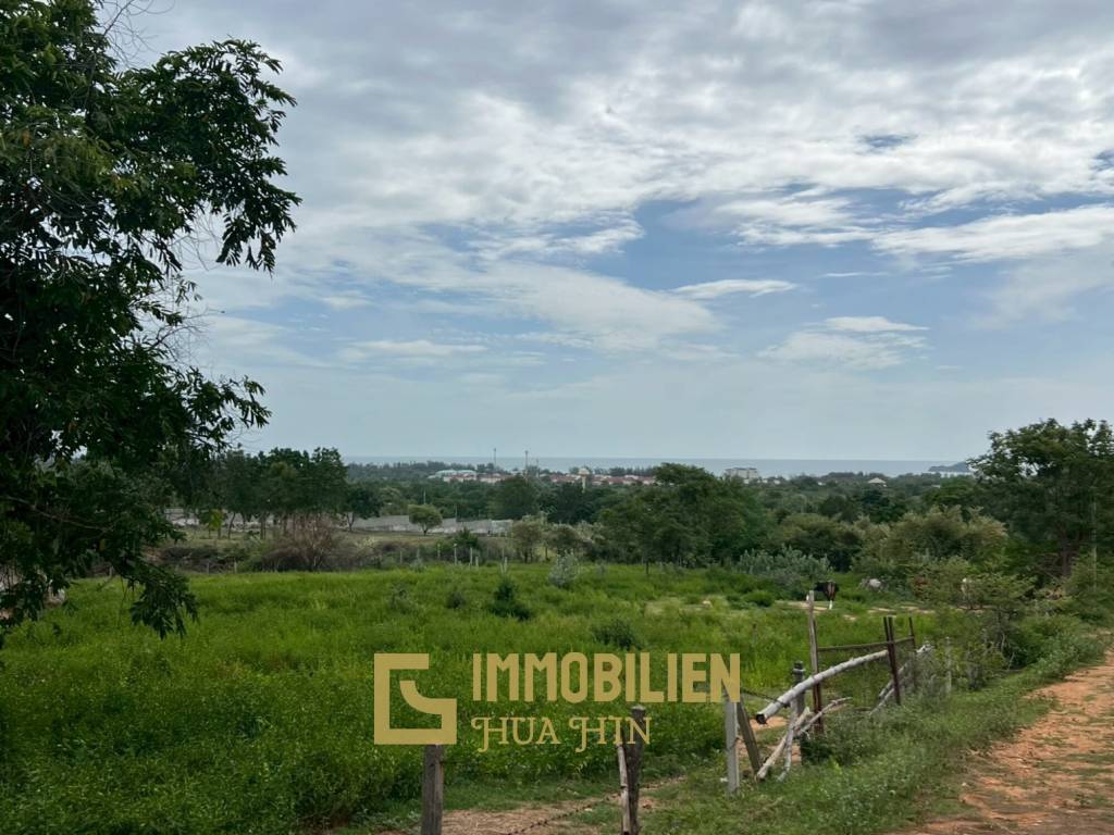 Khao Tao / Hua Hin: 2 Rai großes Grundstück in Hanglage mit Meerblick