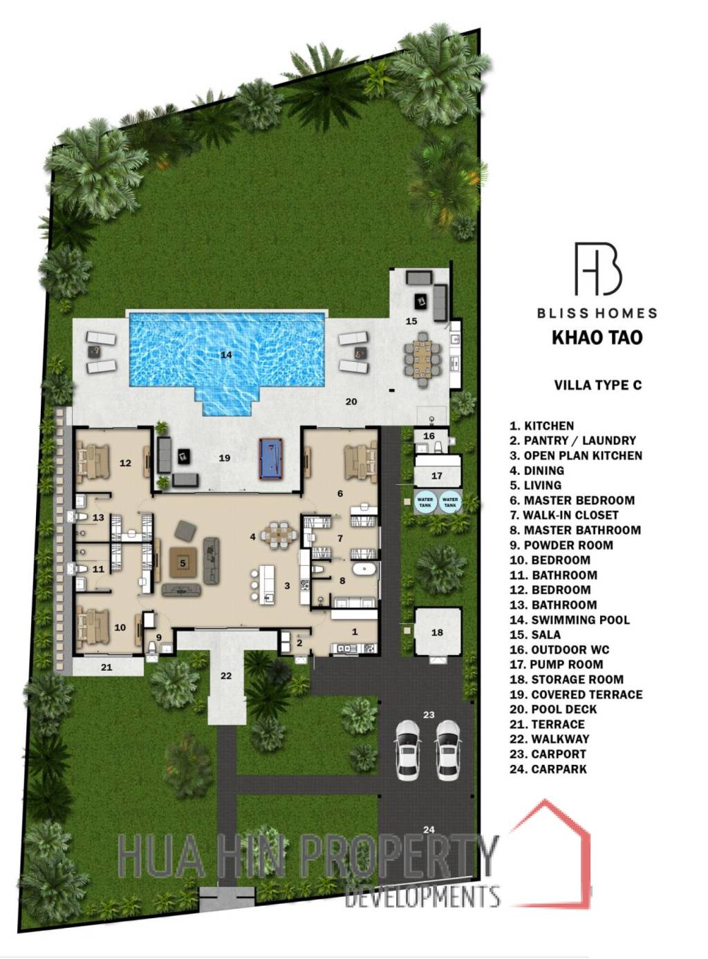 3 Beds 4 Baths 550 SQ.M Bliss Homes 2