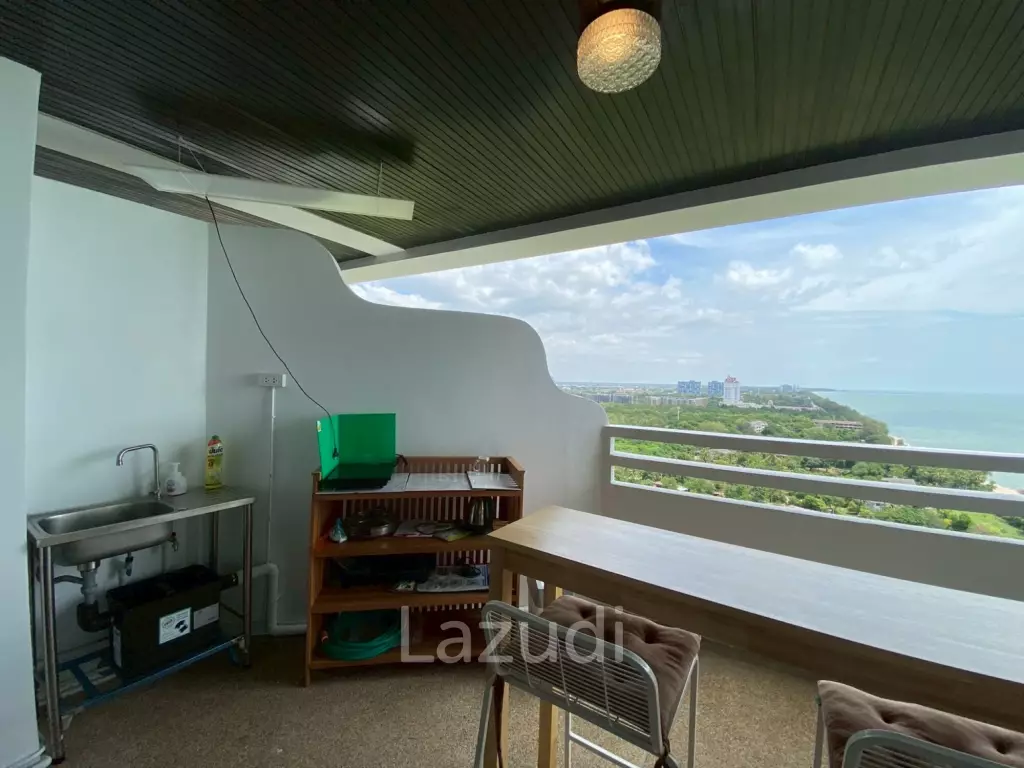 Spacious Studio Room with Scenic Views at Beachfront Cha Am Grand Condotel