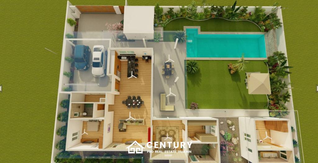 830 ตร.ม 3 เตียง 3 อาบน้ำ วิลล่า For ขาย