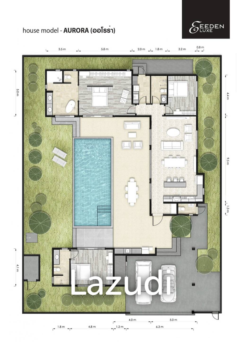 241 sqm pool villa in Hua Hin Thap Tai Eeden Luxe