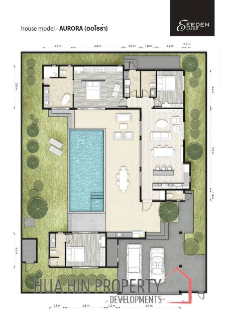 241 sqm pool villa in Hua Hin Thap Tai Eeden Luxe