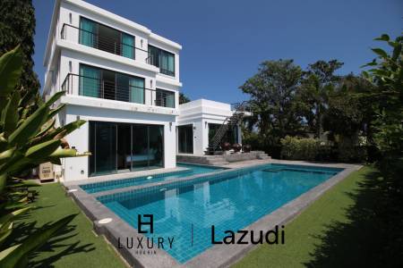 บ้านเดี่ยว 3 ชั้นหรูหราในหัวหินพร้อมสระว่ายน้ำส่วนตัว ใกล้สนามบินหัวหิน
