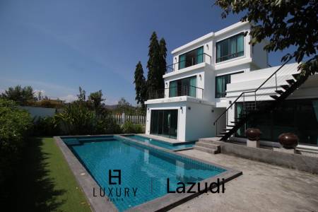 บ้านเดี่ยว 3 ชั้นหรูหราในหัวหินพร้อมสระว่ายน้ำส่วนตัว ใกล้สนามบินหัวหิน