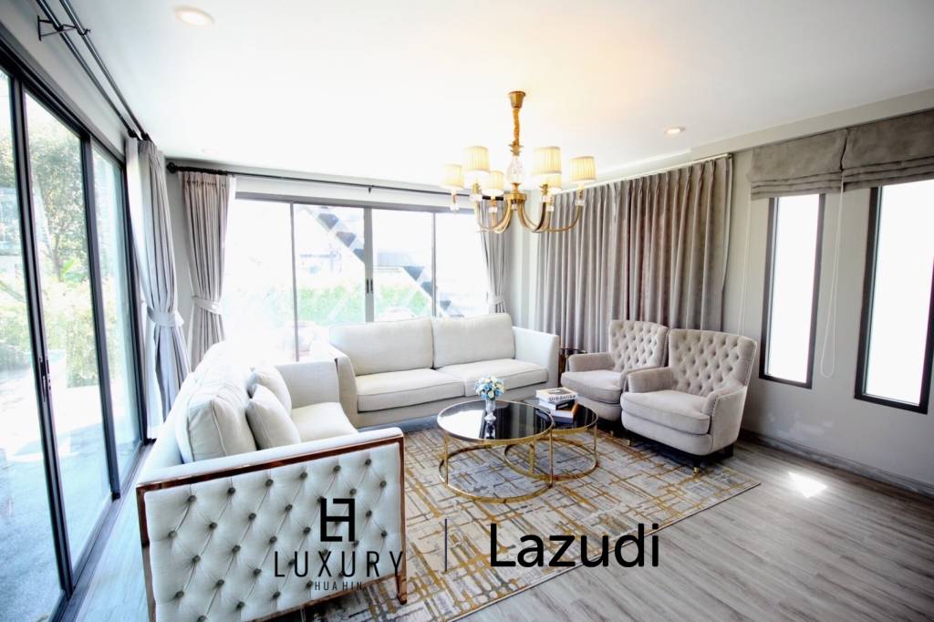 บ้านเดี่ยว 3 ชั้นหรูหราในหัวหินพร้อมสระว่ายน้ำส่วนตัว ใกล้สนามบินหัวหิน