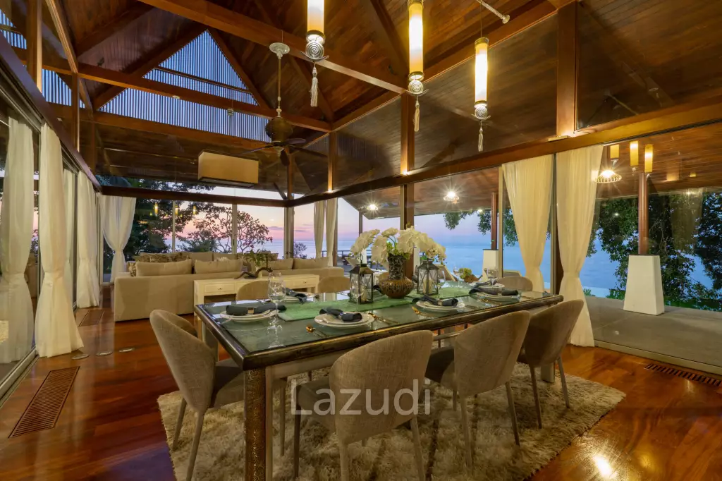 Panoramic Sea-View Cliff-Top Pool Villa, Walking Distance to Surin Beach