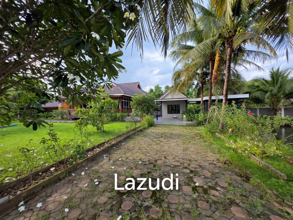 ขายบ้านในสวน 3 ห้องนอนและอาคารเอนกประสงค์ที่ อ.สันทราย