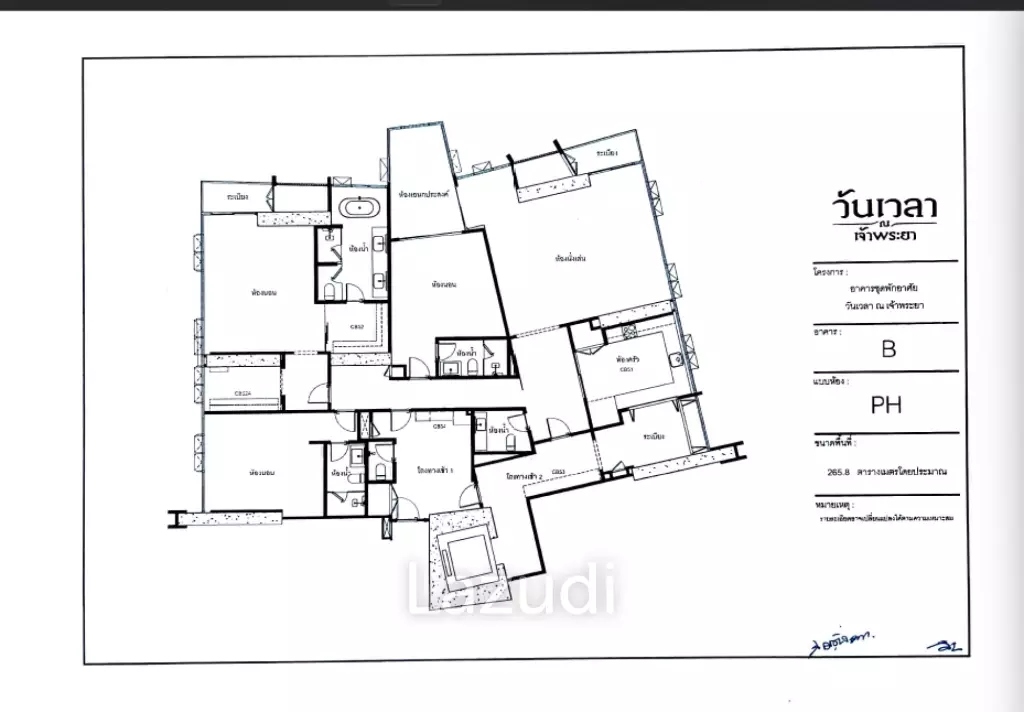 Penthouse3 Bed 4 Bath  265 SQ.M Wan Vayla Na Chaophraya