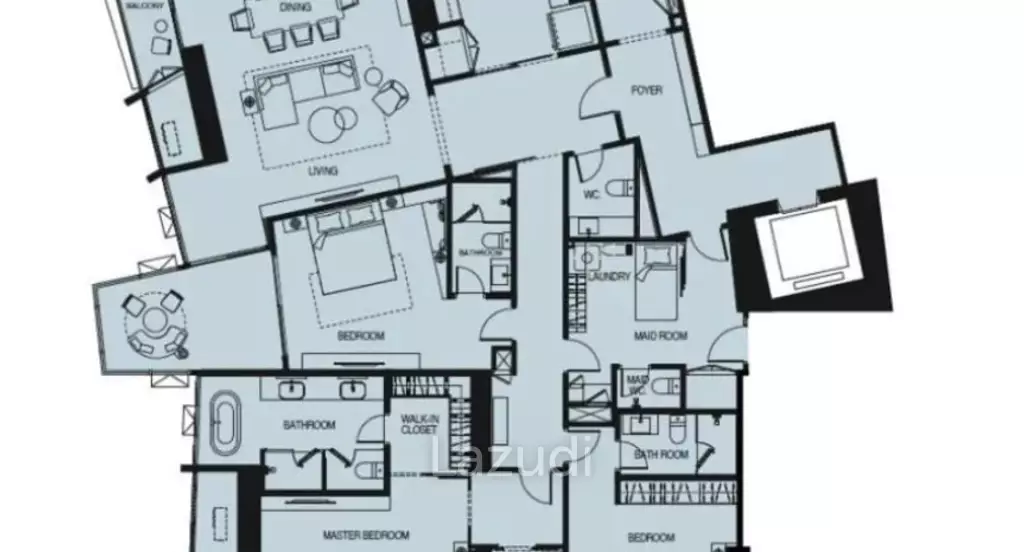 Penthouse3 Bed 4 Bath  265 SQ.M Wan Vayla Na Chaophraya