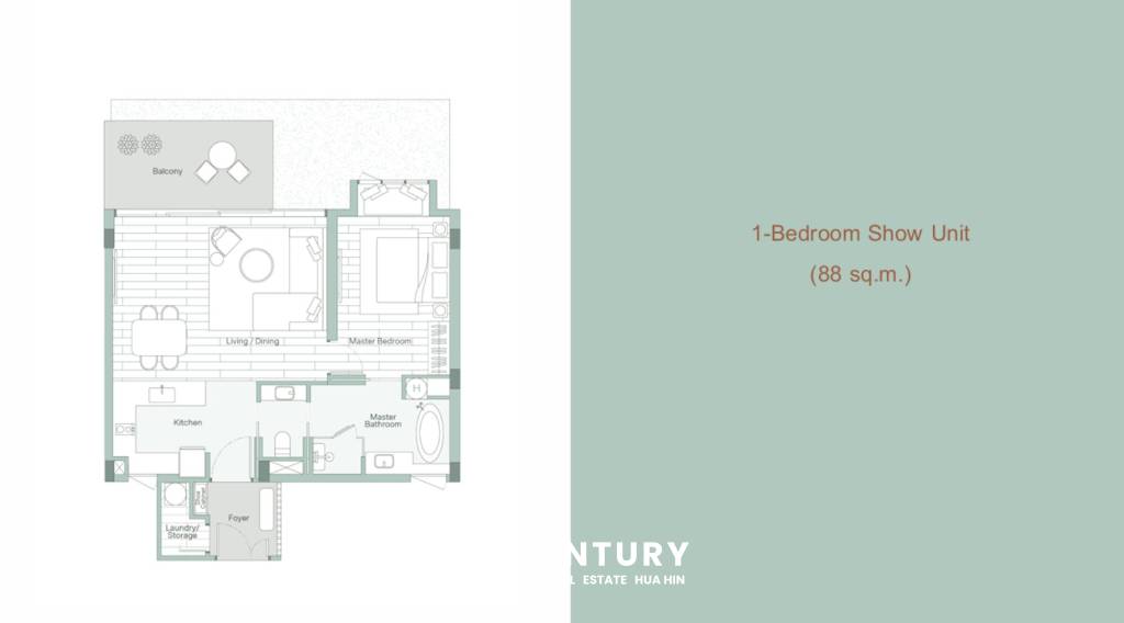 66 metro cuadrado 1 ` 1 Baño Condominio de Venta