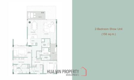 156 sqm garden access 2 bedroom condo Dusit Ajara Hua Hin Cha-Am