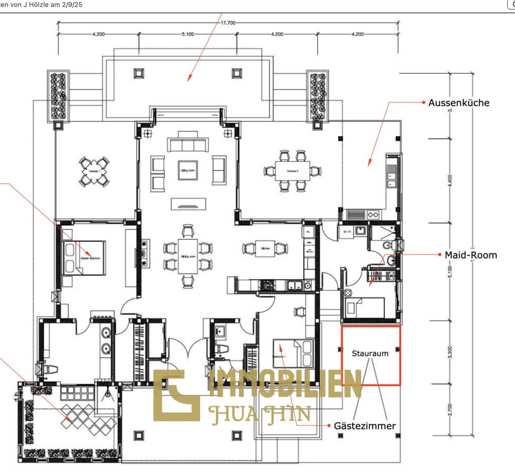 Bali-Thai Stil / Strandnah / Mauerfrei zwischen den Grundstücken