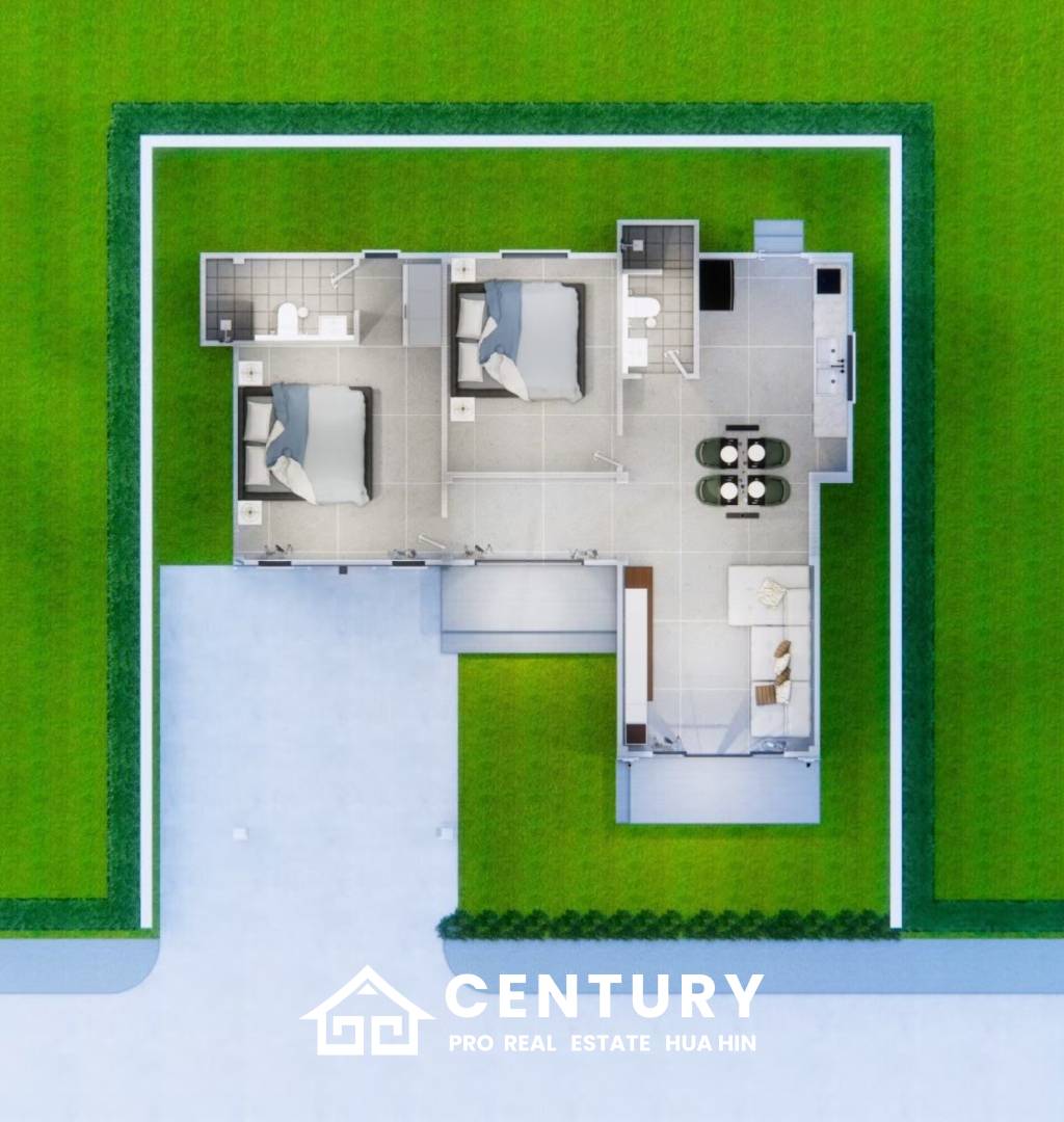 2 Bed 2 Bath 82.4 SQ,M FullRich Asset Hua Hin - Cha Am Phase 14