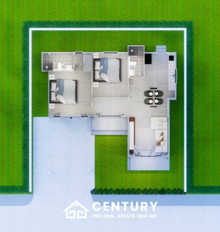 2 Bed 2 Bath 82.4 SQ,M FullRich Asset Hua Hin - Cha Am Phase 14