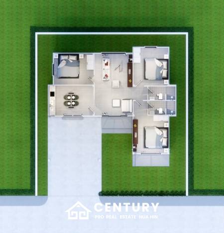 3 Bed 2 Bath 98 SQ,M  FullRich Asset Hua Hin - Cha Am Phase 14