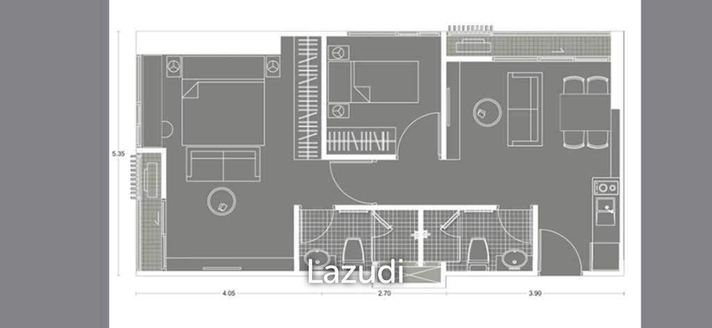 2 Bed 2 Bath 53 SQ.M Noble Revolve Ratchada 2