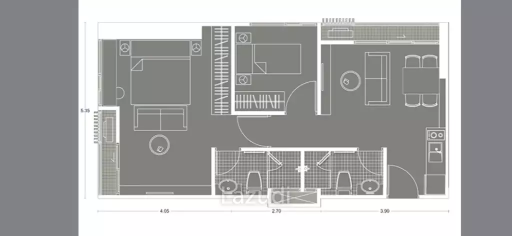 2 Bed 2 Bath 53 SQ.M Noble Revolve Ratchada 2