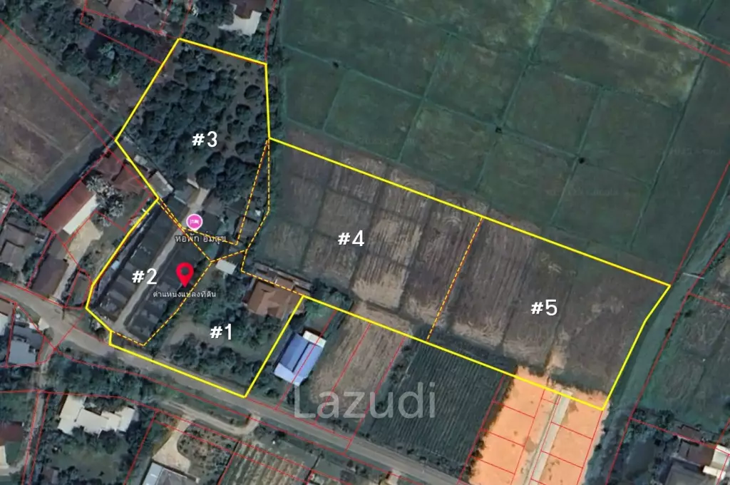 ที่ดิน 11 ไร่บ้านพักให้เช่า 17 หลังและบ้าน 2 หลังใกล้สนามบิน