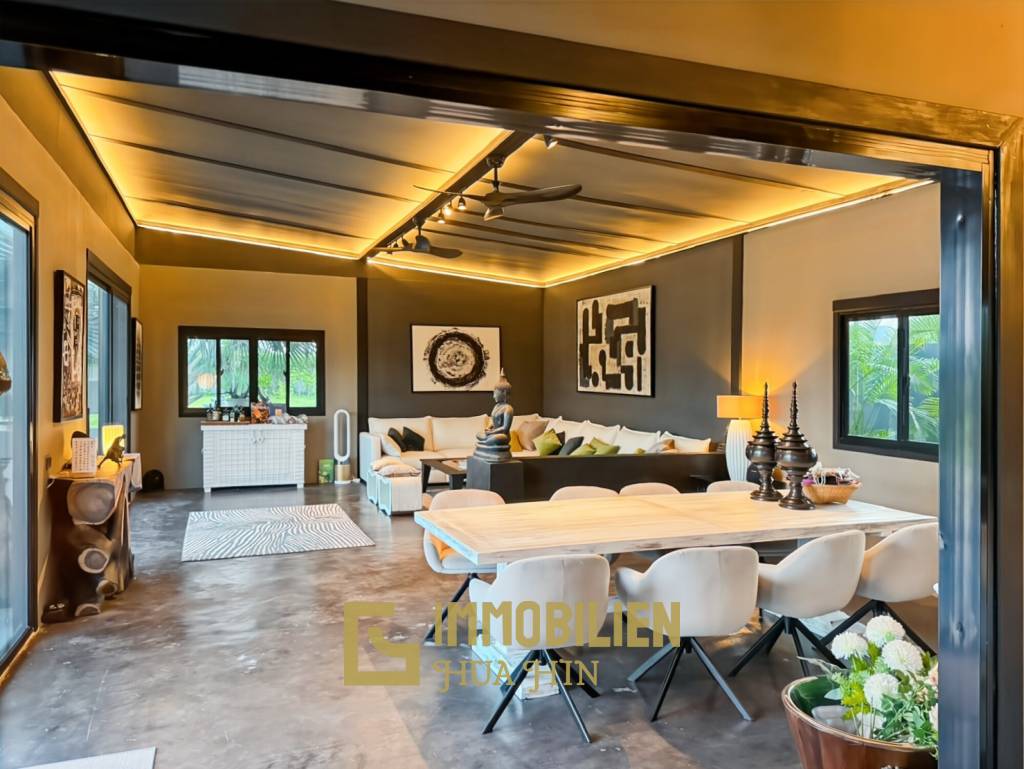 Terrain de 2 400 m² / ameublement moderne / jardin paysager extravagant