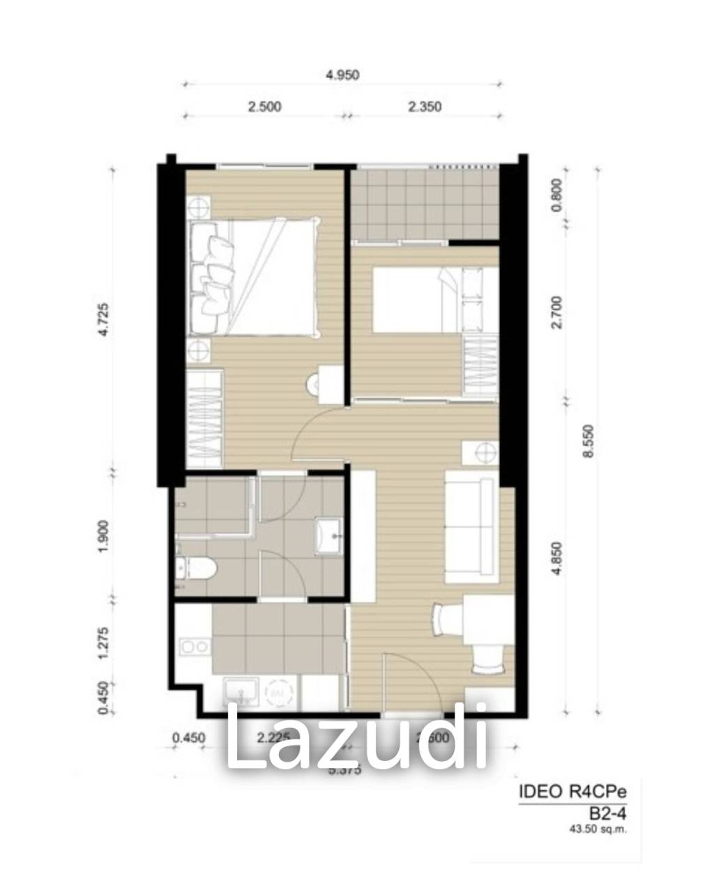 1 Bed 1 Bath 44 SQ.M Ideo Sukhumvit – Rama 4