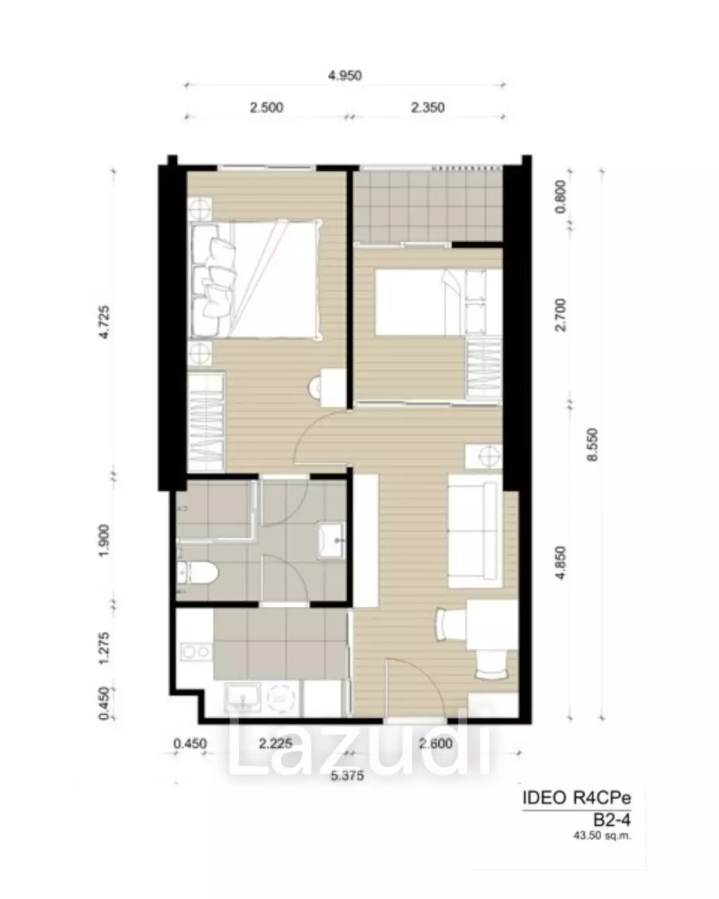 1 Bed 1 Bath 44 SQ.M Ideo Sukhumvit – Rama 4