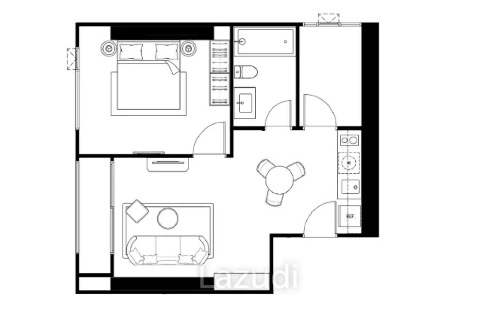 1 Bedroom 1 Bathroom 55.70 SQ.M. Tait Pattaya