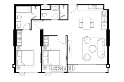 2 Bedroom 2 Bathroom 85.30 SQ.M. Tait Pattaya