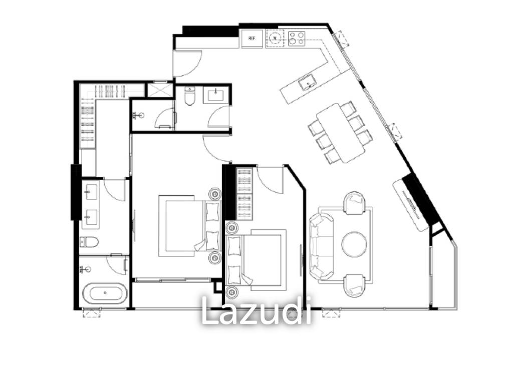 2 Bedroom 2 Bathroom 105.80 SQ.M. Tait Pattaya