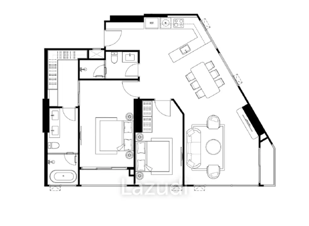 2 Bedroom 2 Bathroom 105.80 SQ.M. Tait Pattaya