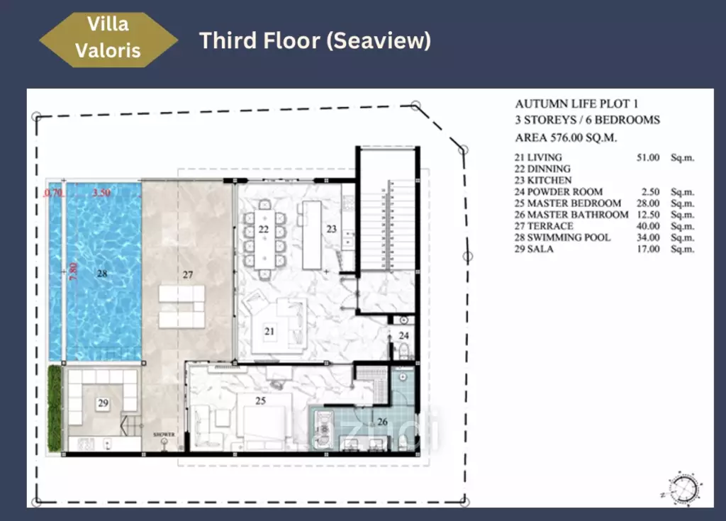 Sea views 6-Bed Villa In Bang Rak