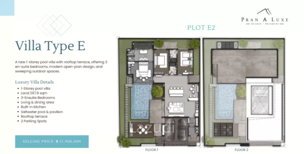 3 Bed 3 Bath 289 SQ,M Pranaluxe Pool Villas Phase 2