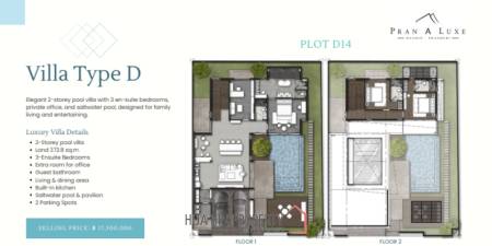 3 Bed 4 Bath 278 SQ.M Pranaluxe Pool Villas Phase 2