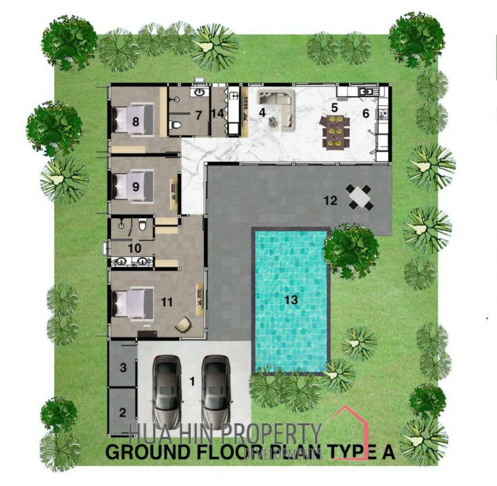 3 Bed 2 Bath 256 SQ,M Botanica Hua Hin