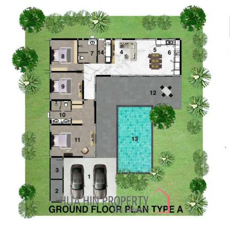 3 Bed 2 Bath 256 SQ,M Botanica Hua Hin