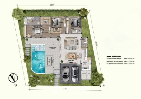 3 Bed 3 Bath 472.96 SQ,M Phu Khao Hua Hin Residence