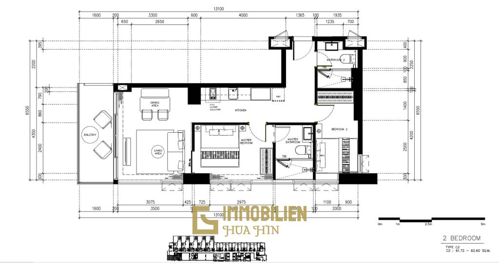 คอนโดใหม่ 2 ห้องนอน โครงการ VEHHA ใจกลางหาดหัวหิน