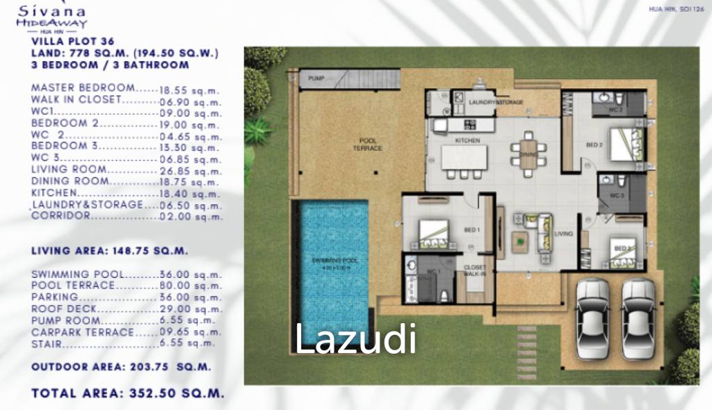 3 Bed 3 Bath 352.50 SQ,M Sivana Hideaway Phase 1