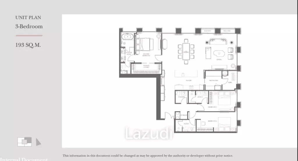 193 Sqm 3 Bed 3 Bath Condo For Sale in Intercontinental residences bangkok asoke