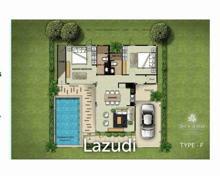 2 Bed 2 Bath 159.56 SQ,M Sivana Gardens Pool Villas