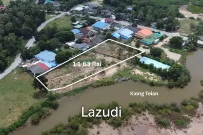 Prime Freehold Canal Front 1-1-63 Rai Land in Cha Am