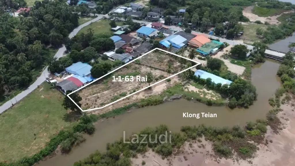 Prime Freehold Canal Front 1-1-63 Rai Land in Cha Am